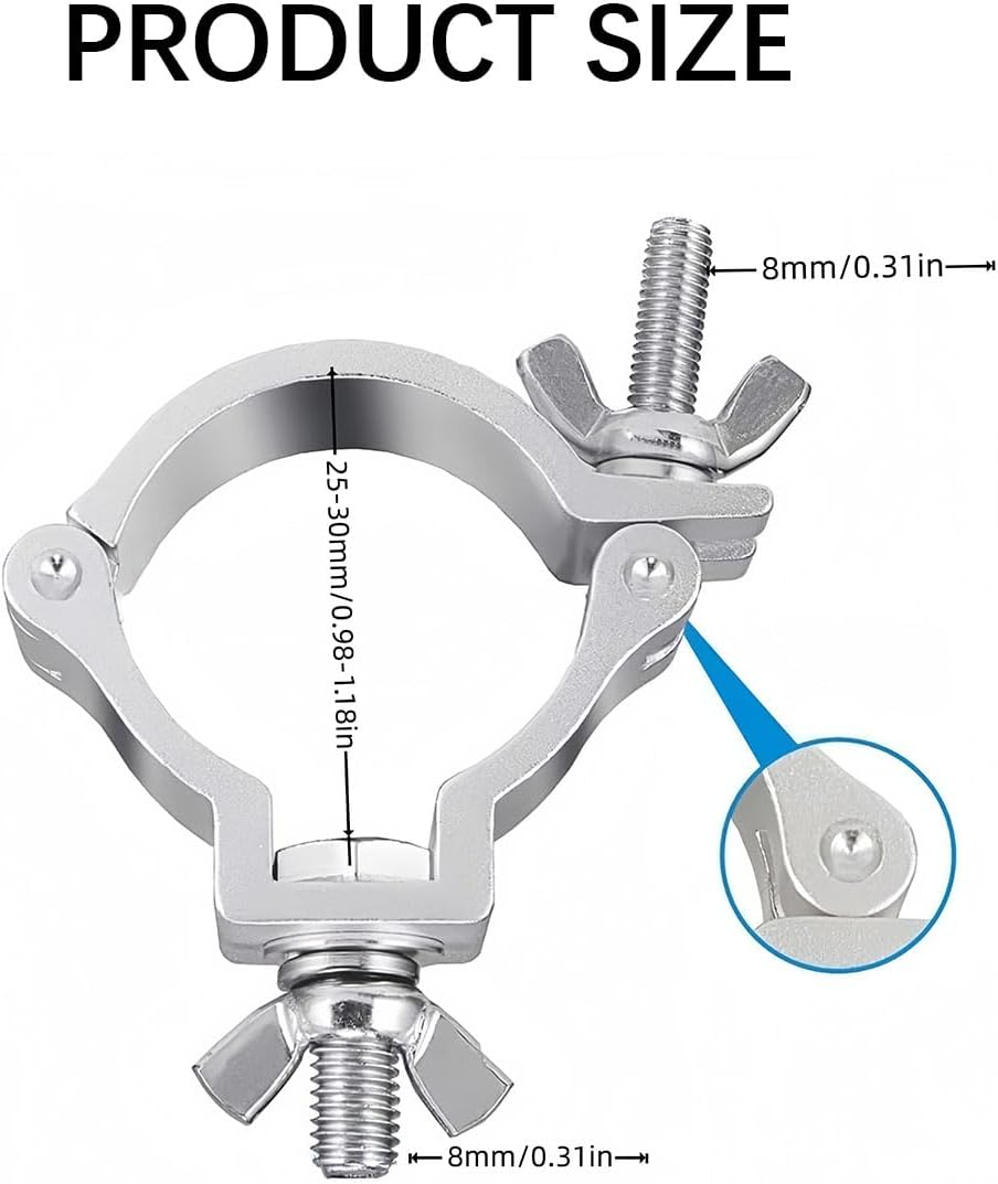 Rohrklemme Traversen Klemme 4 Stück Trägerklemme Tischklemme Erdungsklemme Aluminium Für 25-30mm Roh