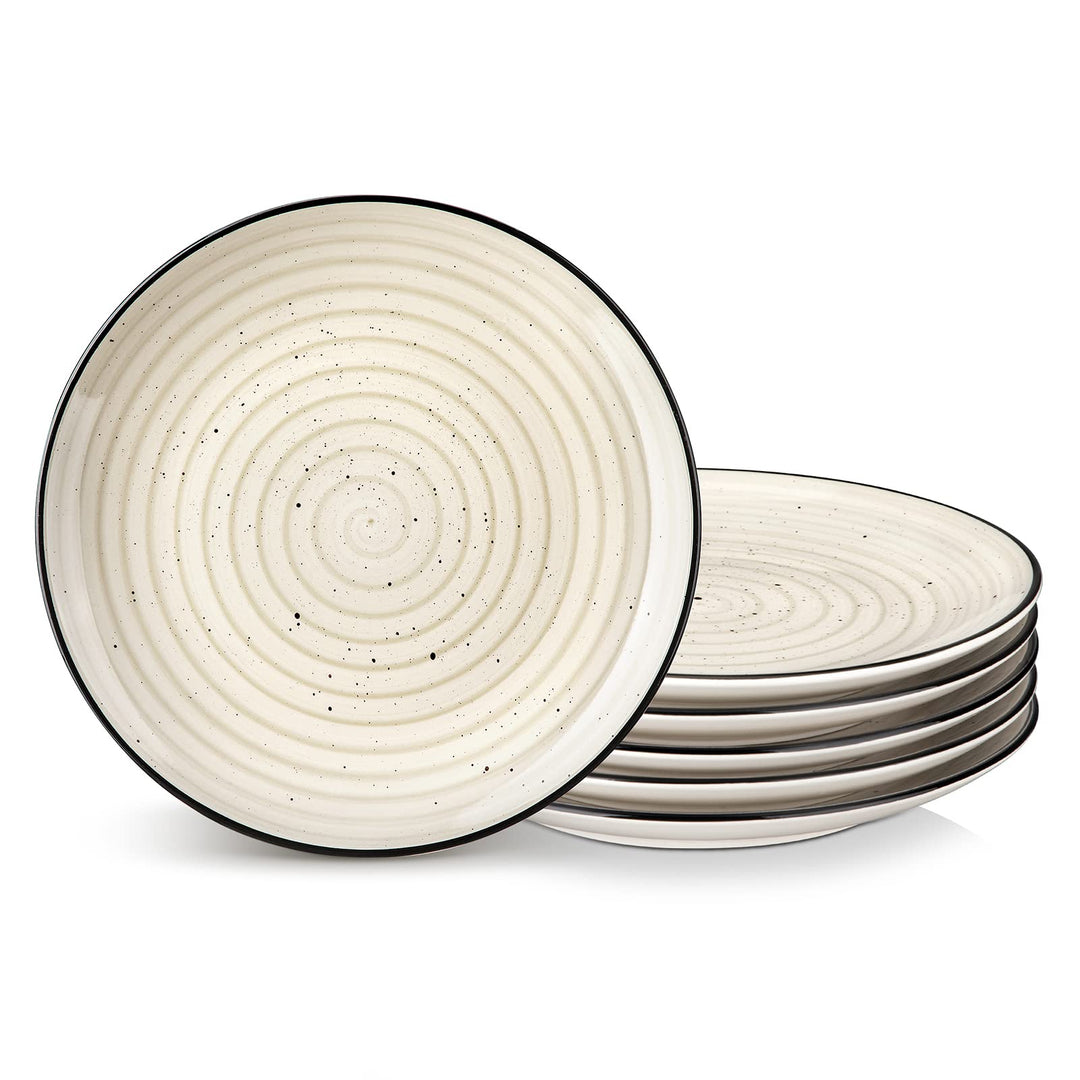 Salatteller 6er Set, vancasso bonbon Dessertteller aus Steingut, geeignet für Mikrowellen und Spülma