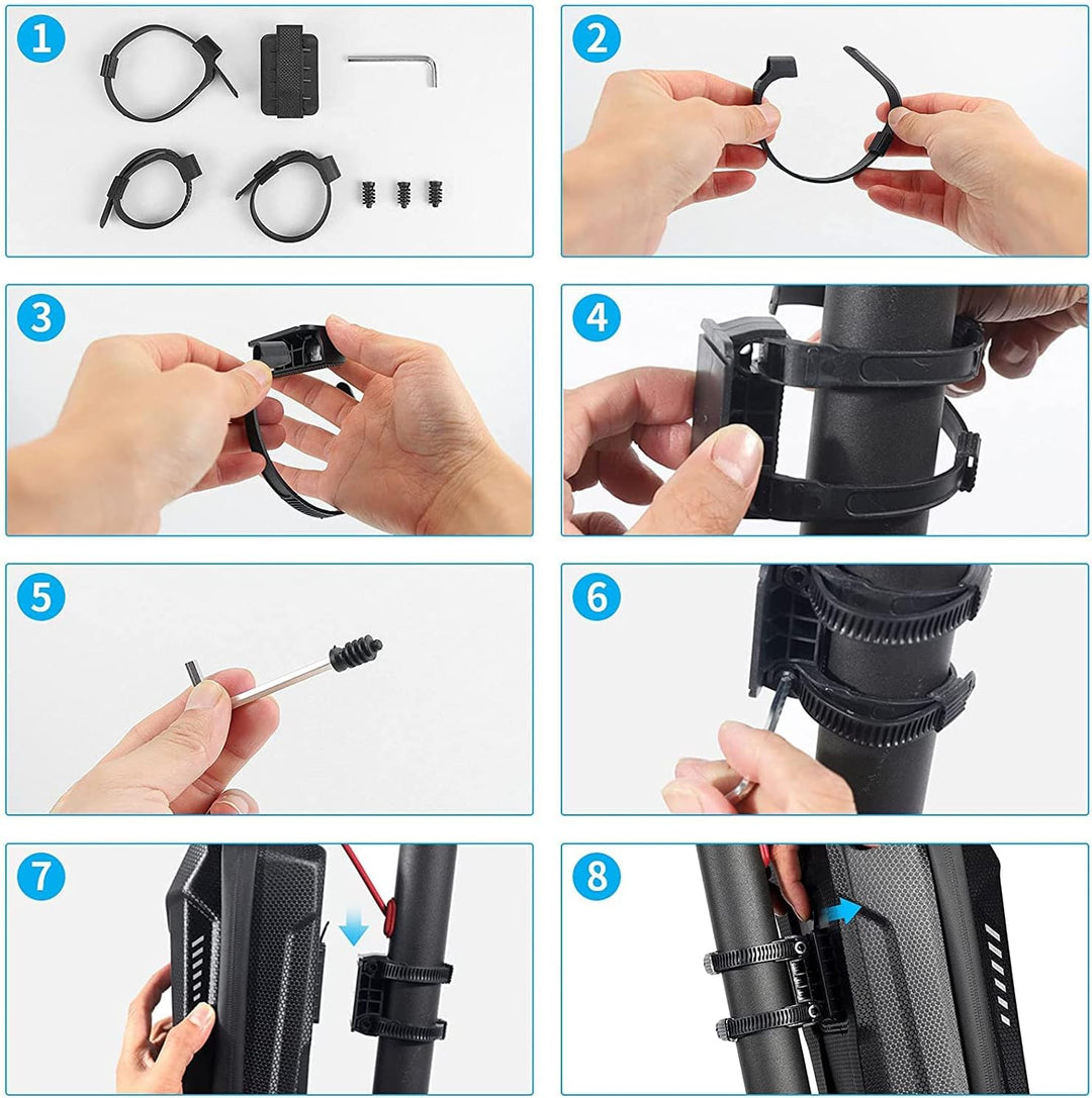 E Scooter Zubehör, E Scooter Tasche, Roller Tasche Front Tube Bag Gross Lenkertasche Wasserfest, Vor