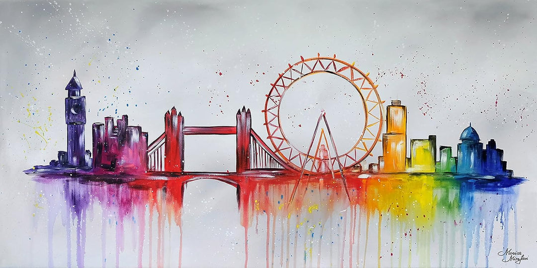 Monica Mirafiori I 100% HANDGEMALT I Gemälde London I 100x50cm | Gemälde Handgemalt | Acrylgemälde |