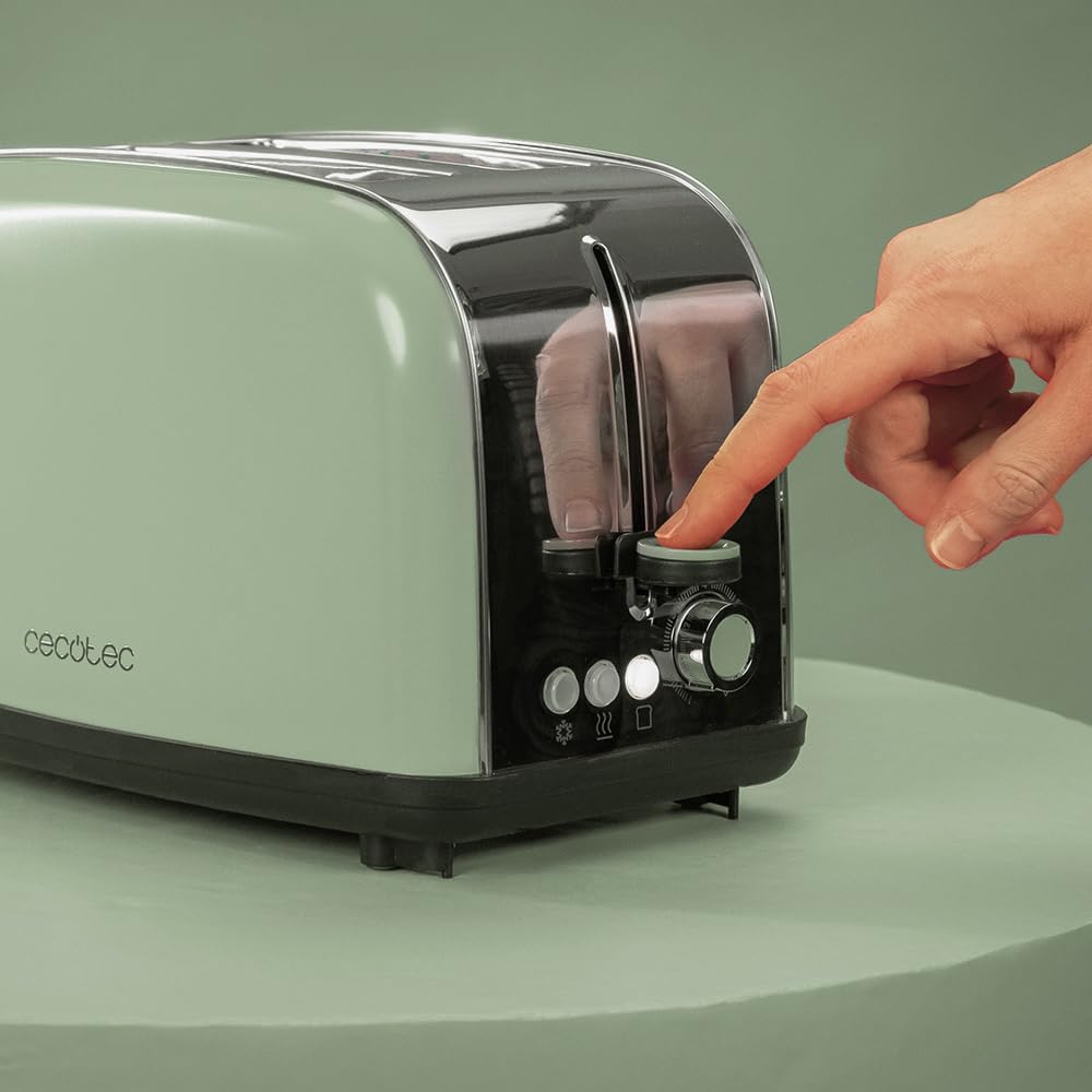 Cecotec Vertikaler Toaster Toastin' time 850 Green, 850W, Doppelter kurzer und breiter Schlitz 3,8 c