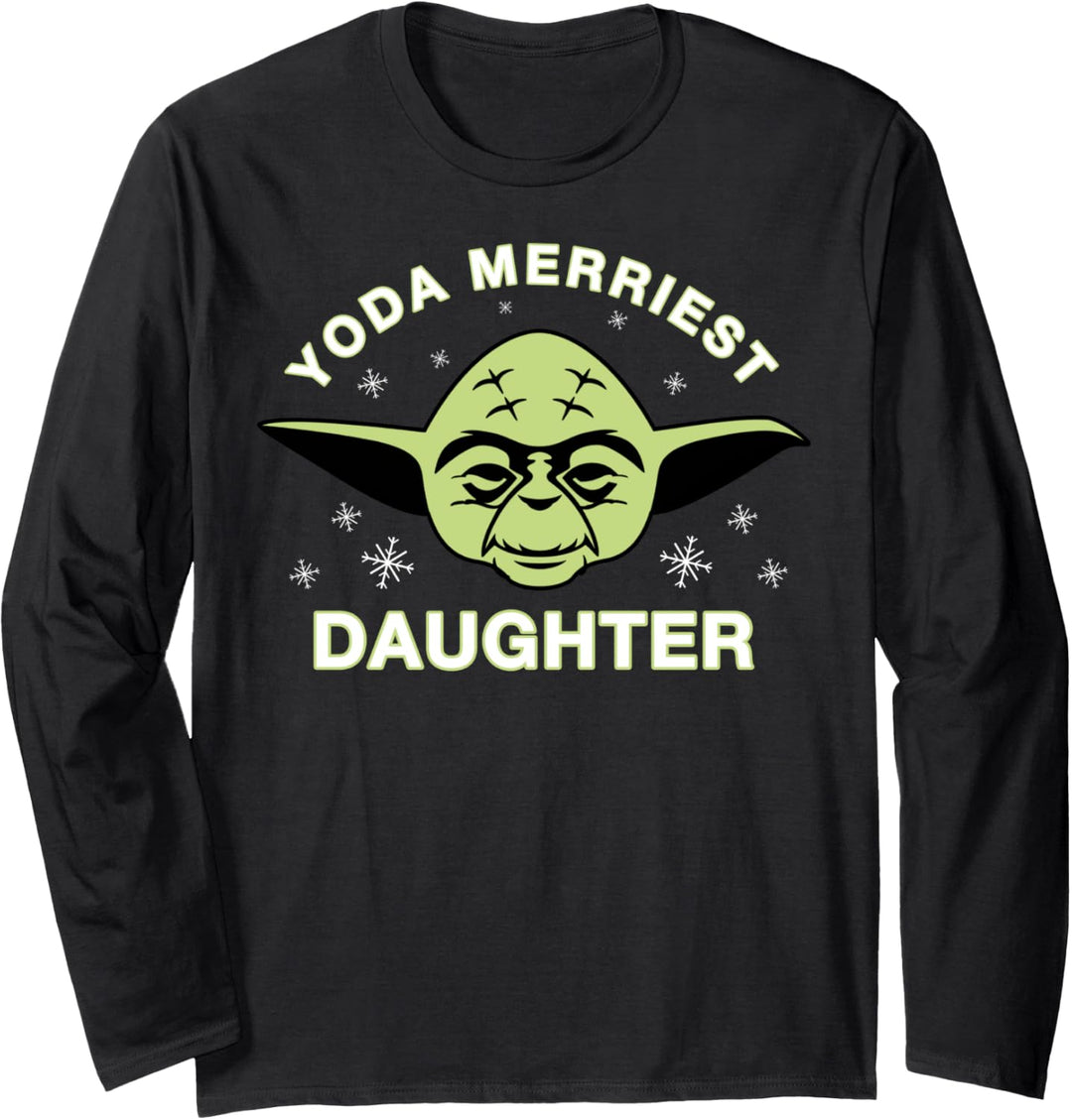 Star Wars Christmas Yoda Merriest Daughter Langarmshirt