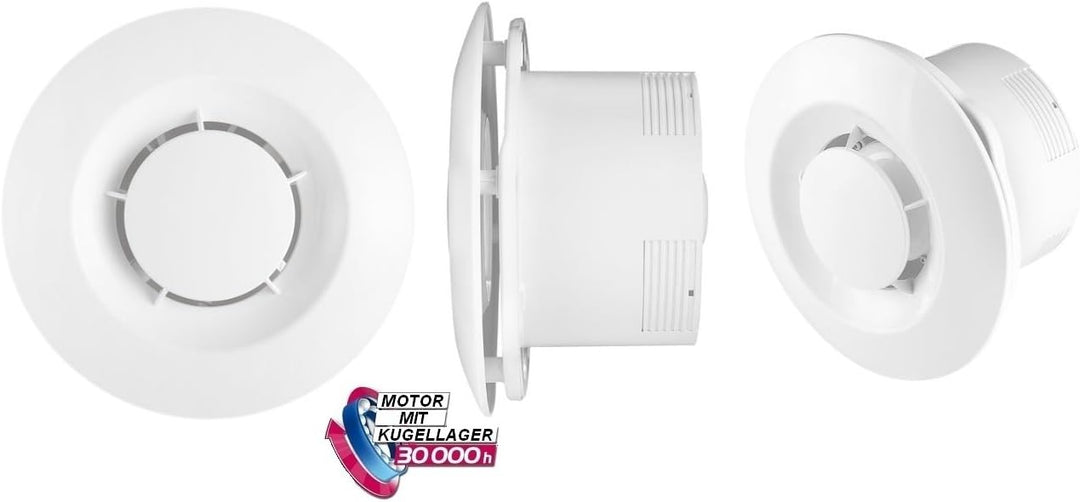 MKK Badlüfter mit Kugellager und Rückstauklappe Ø 100mm Lüfter Ventilator Deckenventilator Deckenlüf