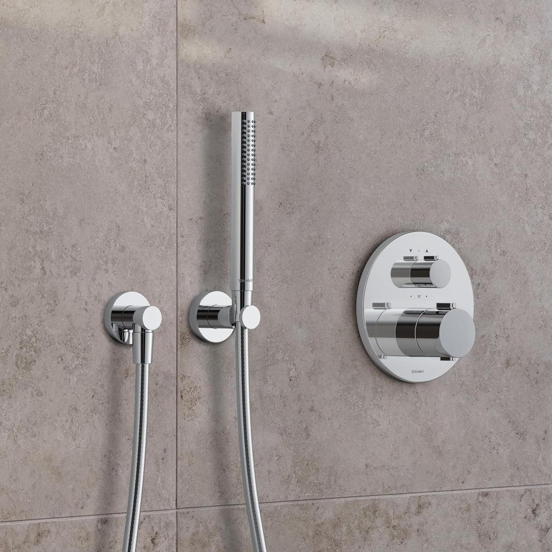 Duravit Universal Brausehalterung, Duschkopfhalterung für Handbrausen, Brausehalter rund, Chrom rund