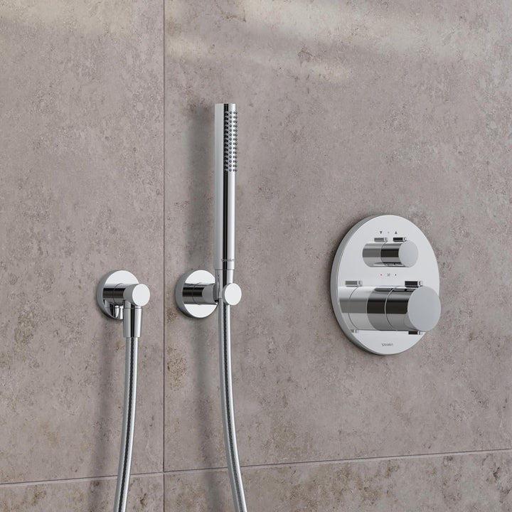 Duravit Universal Brausehalterung, Duschkopfhalterung für Handbrausen, Brausehalter rund, Chrom rund