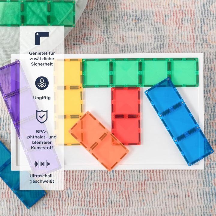 CONNETIX Magnetische Fliesen Regenbogen Rechteck Packen, 18 Stück