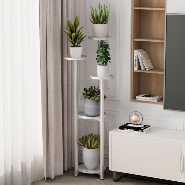 Blumenständer, Pflanzenständer Metall Weiss, Blumenhocker Pflanzenregal, Blumentopfhalter für Innen