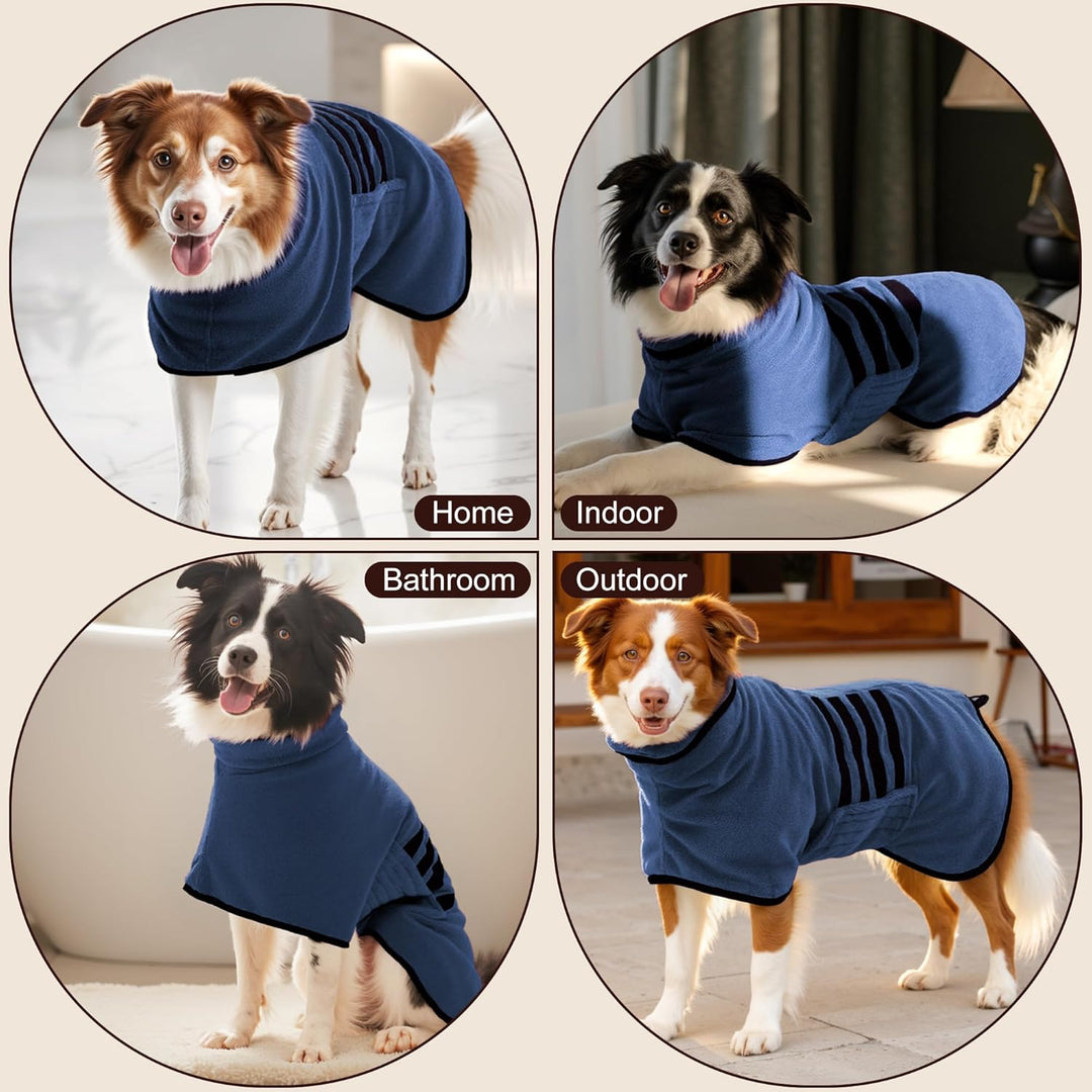HezzLuv Bademantel für Hunde, Hundebademantel Aus Mikrofaser Für Mittlere Und Grosse Hunde, Saugstar