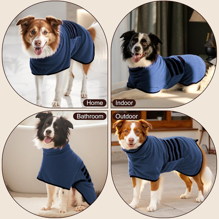 HezzLuv Bademantel für Hunde, Hundebademantel Aus Mikrofaser Für Mittlere Und Grosse Hunde, Saugstar