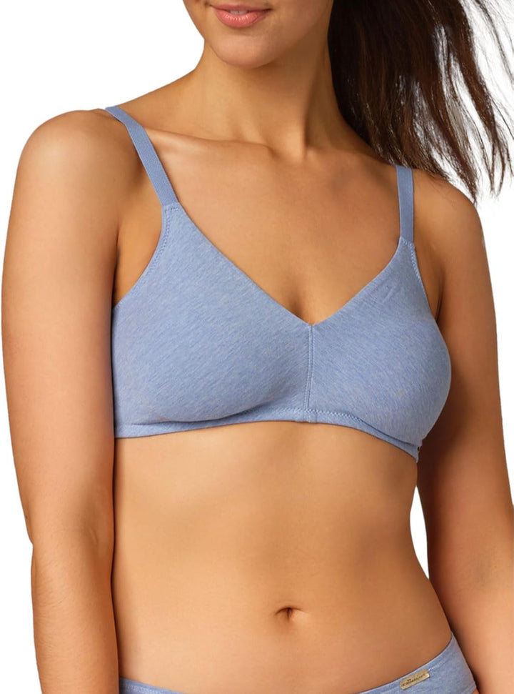 Comazo Earth Damen Soft BH ohne Bügel 1732764 70A Blau-melange, 70A Blau-melange