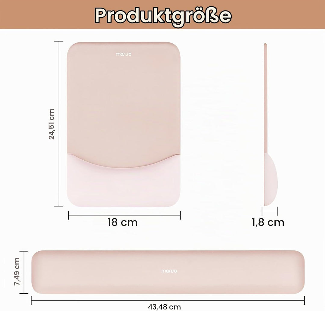 MOSISO Handgelenkstütze für Mauspad&amp;Tastatur Set, Rechteckig Ergonomisch Mauspad Rutschfest Basis Ho