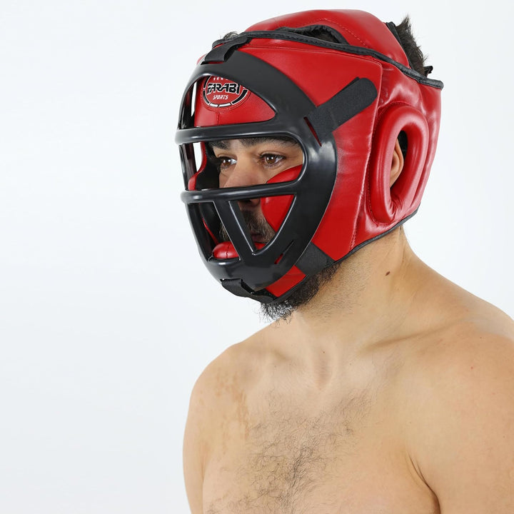 Kopfschutz Boxen 2-in-1 – Verstellbarer Kampfsport Helm mit abnehmbarem Gesichtsgitter Vollgesichtss