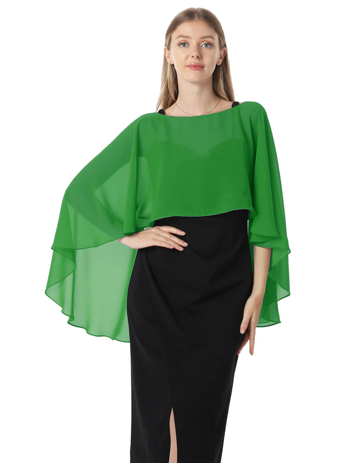 Damen Chiffon-umhang001 Pashmina-Schal Einheitsgrösse Grün, Einheitsgrösse Grün