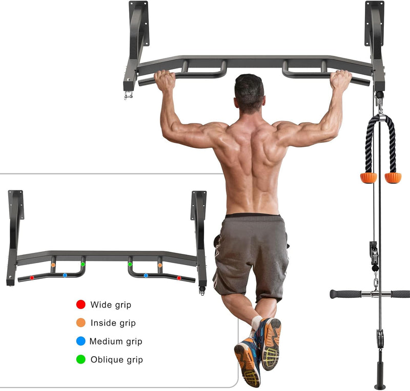 Kipika 121.9 cm Wandmontiertes Multifunktions-Kabelzugsystem Gym, 121,9 cm Wandmontierte Klimmzugsta