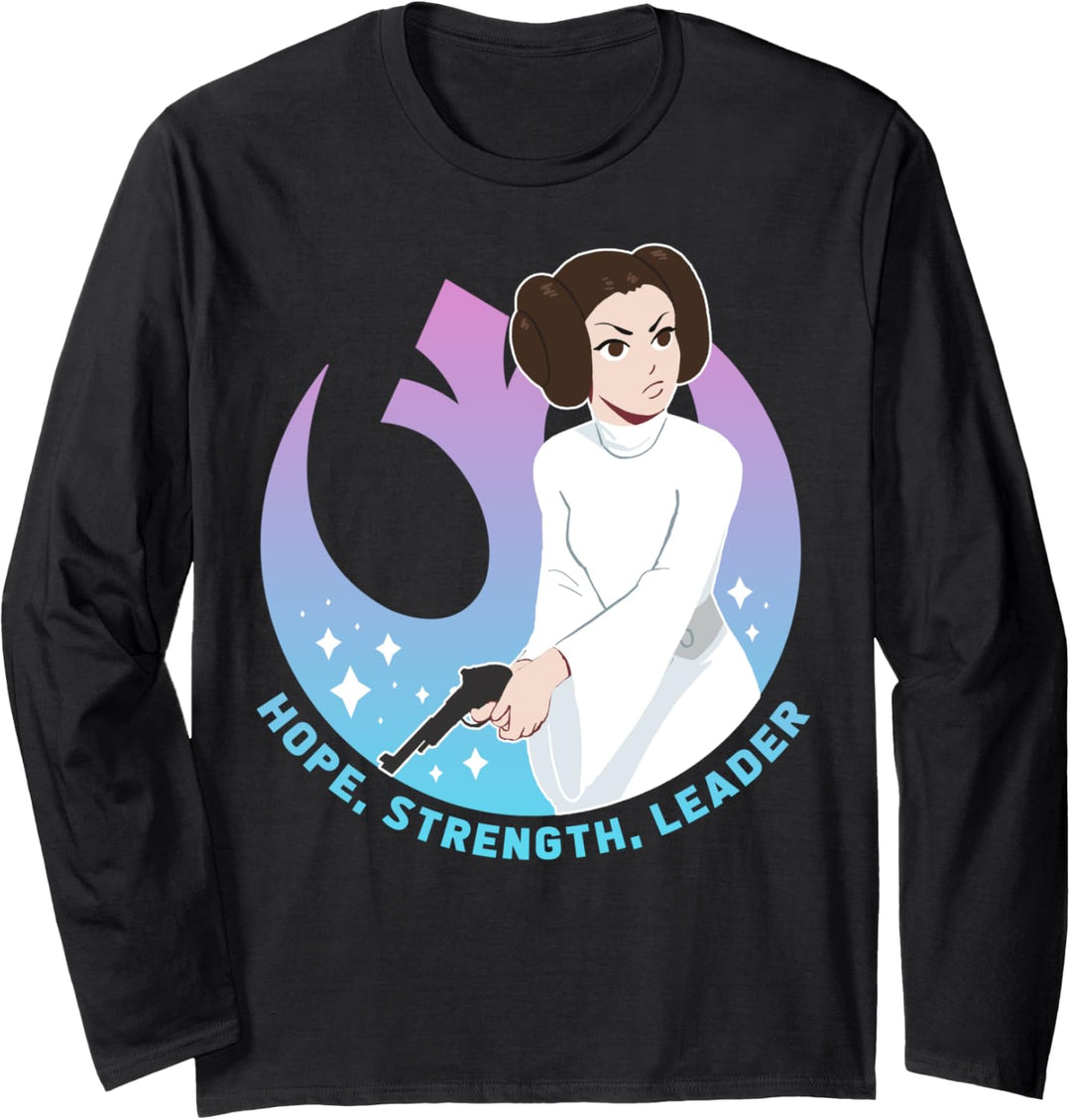 Star Wars Princess Leia Rebel With Strength Poster Langarmshirt