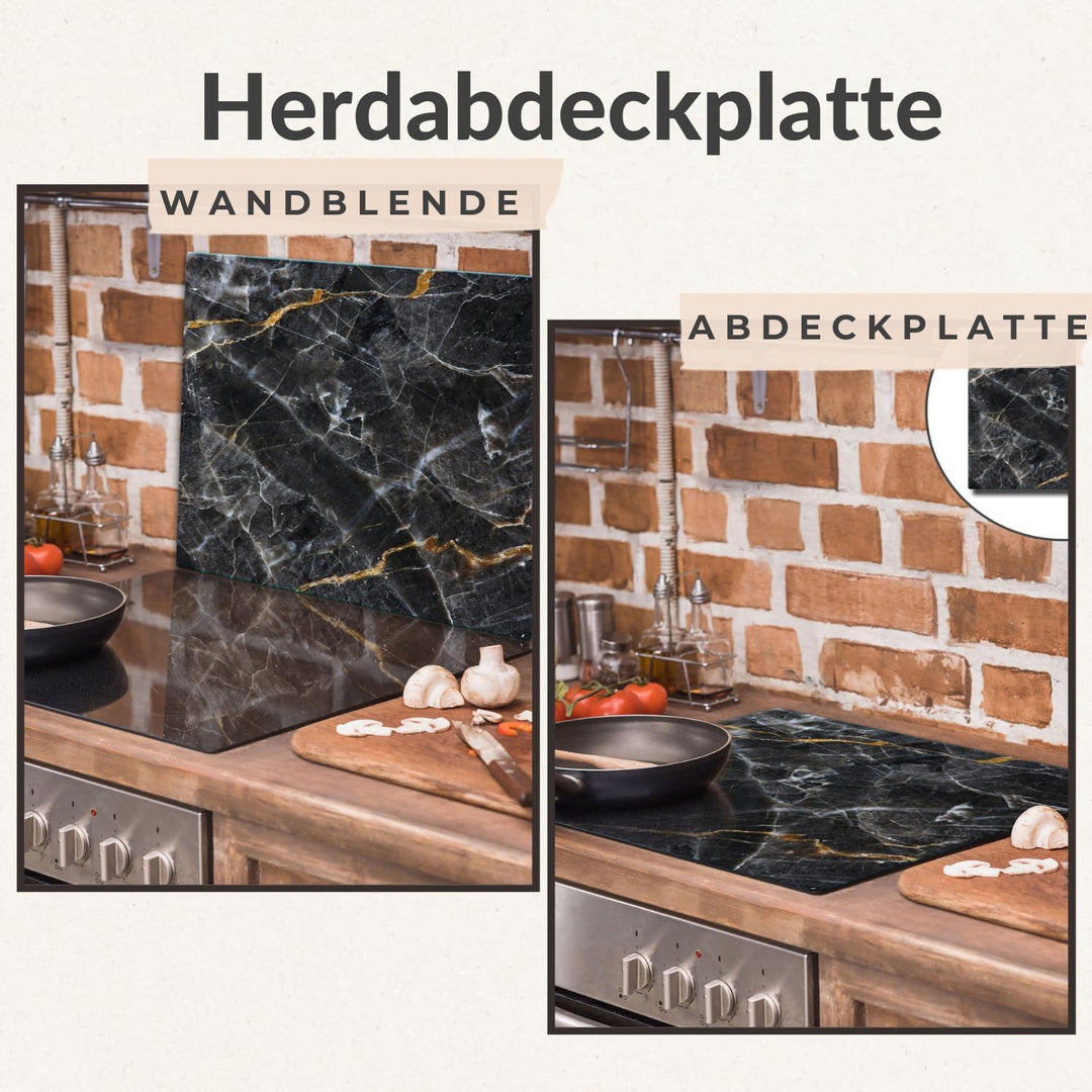 TMK ArtDeko Herdabdeckplatte 1 Teilig 60x52 cm - Spritzschutz Herdabdeckung – Herdschutz aus Sicherh