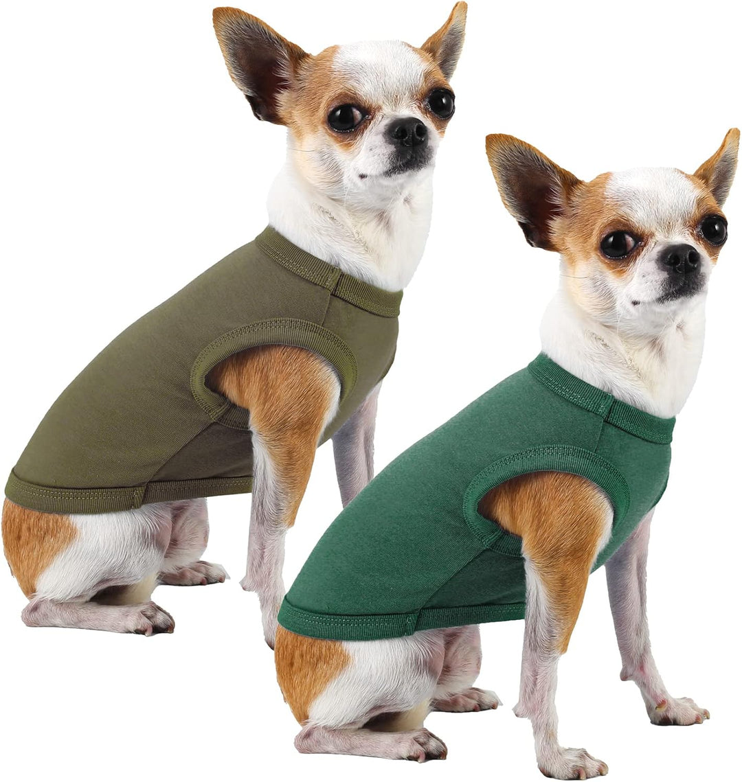Sychien Einfarbige Hunde-Shirts, solide Hundekleidung, leichtes, dehnbares T-Shirt, ärmellos, blanko