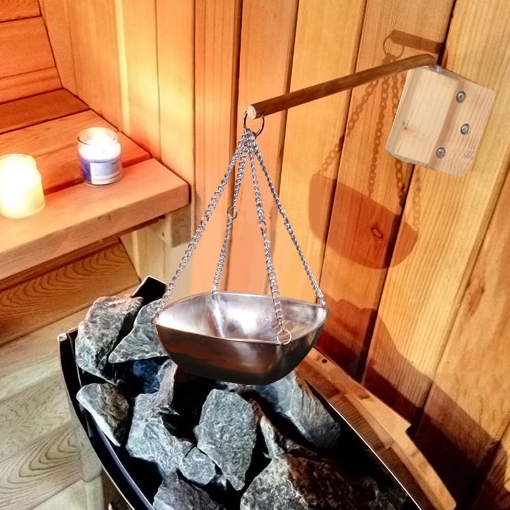 Sauna-Aromaschale, Edelstahl-Sauna-Aromaschale für ätherische Öle Wandhalterung mit verstellbarem Sc