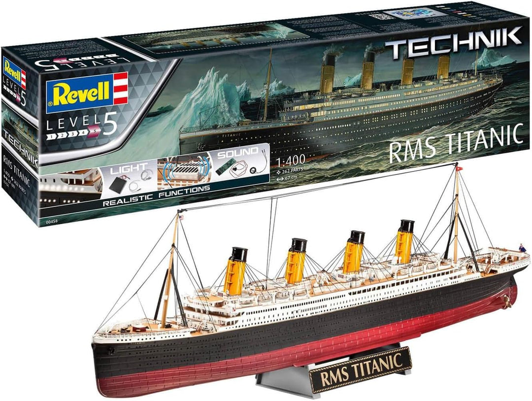 Revell 00458 RMS Titanic - Technik originalgetreuer Modellbausatz für Experten, unlackiert, Mittel R