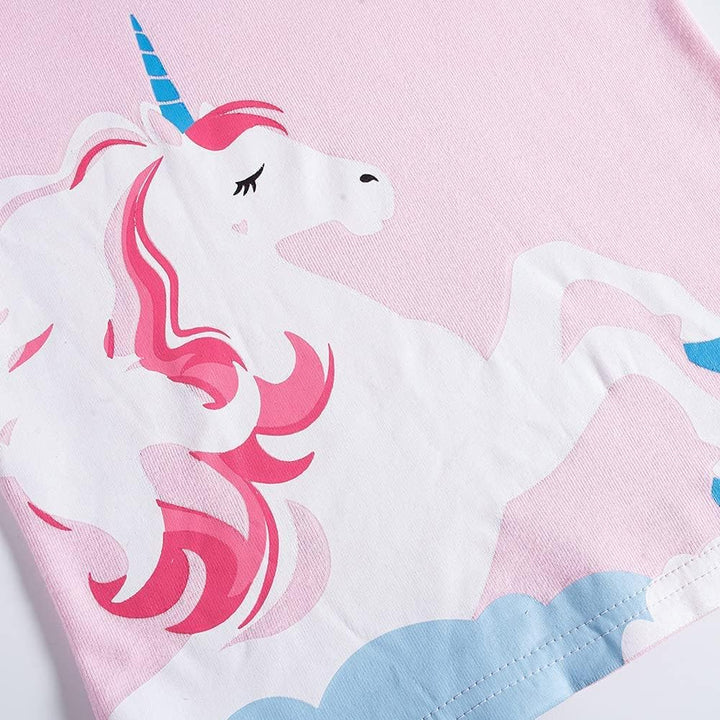 EULLA Kinder Mädchen Schlafanzüge Langarm Baumwolle Winter Pyjama Set Einhorn Prinzessin Dino Hase E