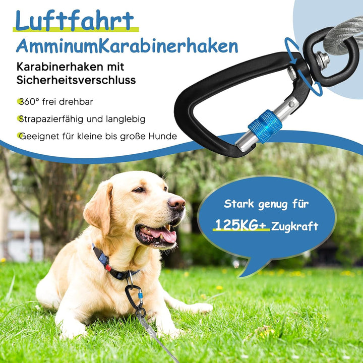 Hofleine für grosse Hunde,Tie Out Cables Leinen Hofleine für Hunde, stossdämpfender Feder,langlebige