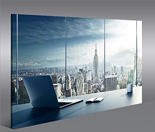 islandburner Bild Bilder auf Leinwand Manhattan V2 New York Büro 1p XXL Poster Leinwandbild Wandbild