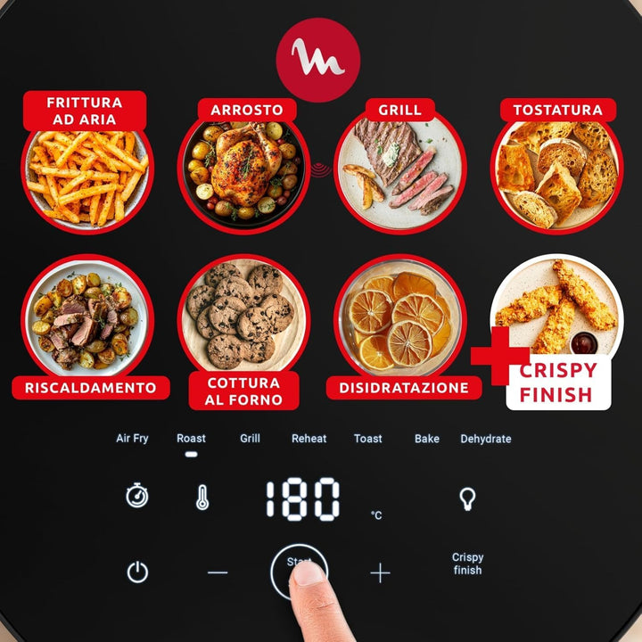 Moulinex Easy Fry Infrared 7L, Air Fryer, exklusive Infrarot-Technologie, schneller, gleichmässiger,