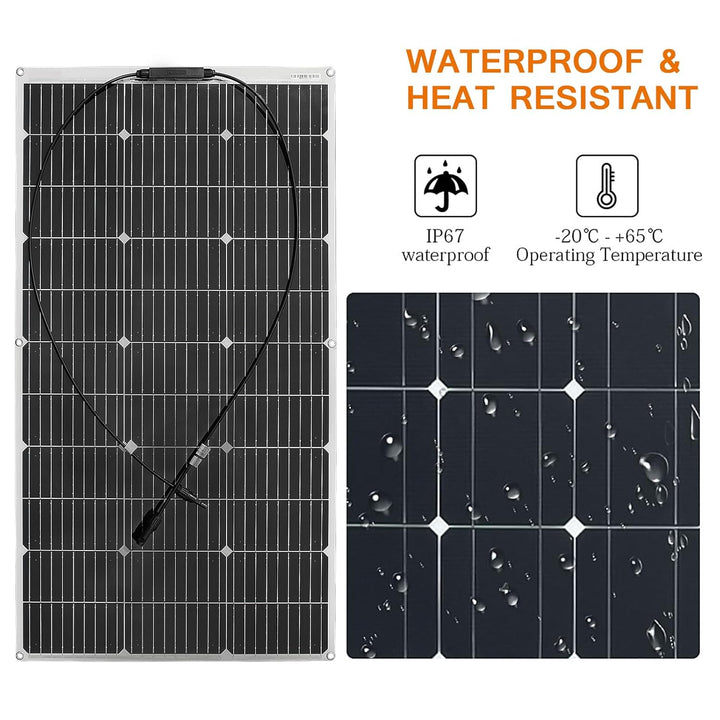 500W 12V Flexibel Solarpanel 5x100W 18V Monokristalline Photovoltaik Solarmodule für Batterien, Wohn