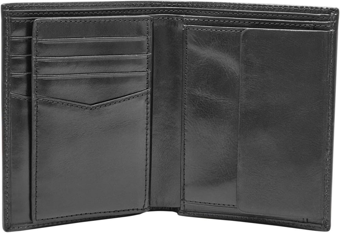 Fossil Herren Ryan Leather Bifold Geldbörse10,16 cm L x 2,54 cm B x 12,7 cm H Schwarz, Schwarz