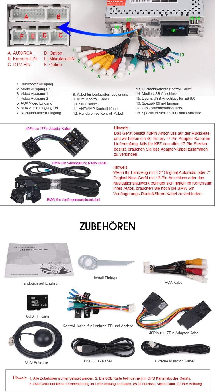 Erisin 7 Zoll Autoradio für BMW 3er E46 318 320 MG ZT Rover 75 Multimedia Player mit USB SD Navi Unt