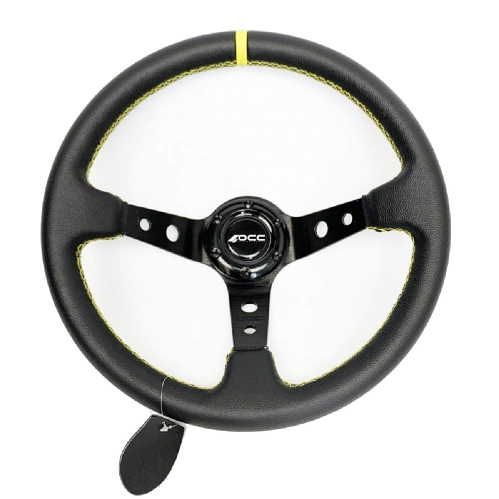 OCC MOTOR SPORT OFFSET LENKRAD AUTO TRACK MODELL LEDERSCHWARZARME - 90 MM FULL DISH WHEEL - 350 MM (