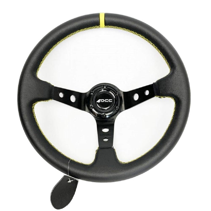 OCC MOTOR SPORT OFFSET LENKRAD AUTO TRACK MODELL LEDERSCHWARZARME - 90 MM FULL DISH WHEEL - 350 MM (