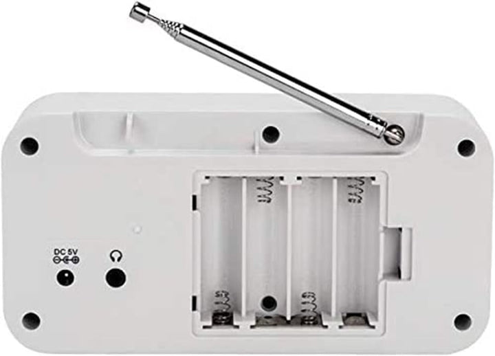 Digitales Dab + und UKW-Radio, DENVER DAB-42WHITE, Wecker, Batterie- und Energiebetrieb, Lautstärke