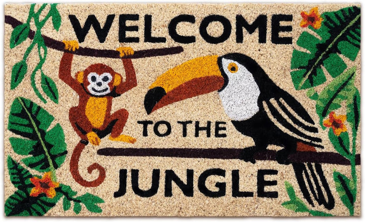 Fussmatte Kokos - Welcome to the Jungle - 40x70 cm - Fussmatte Aussen und Innen - Fussmatten Haustür