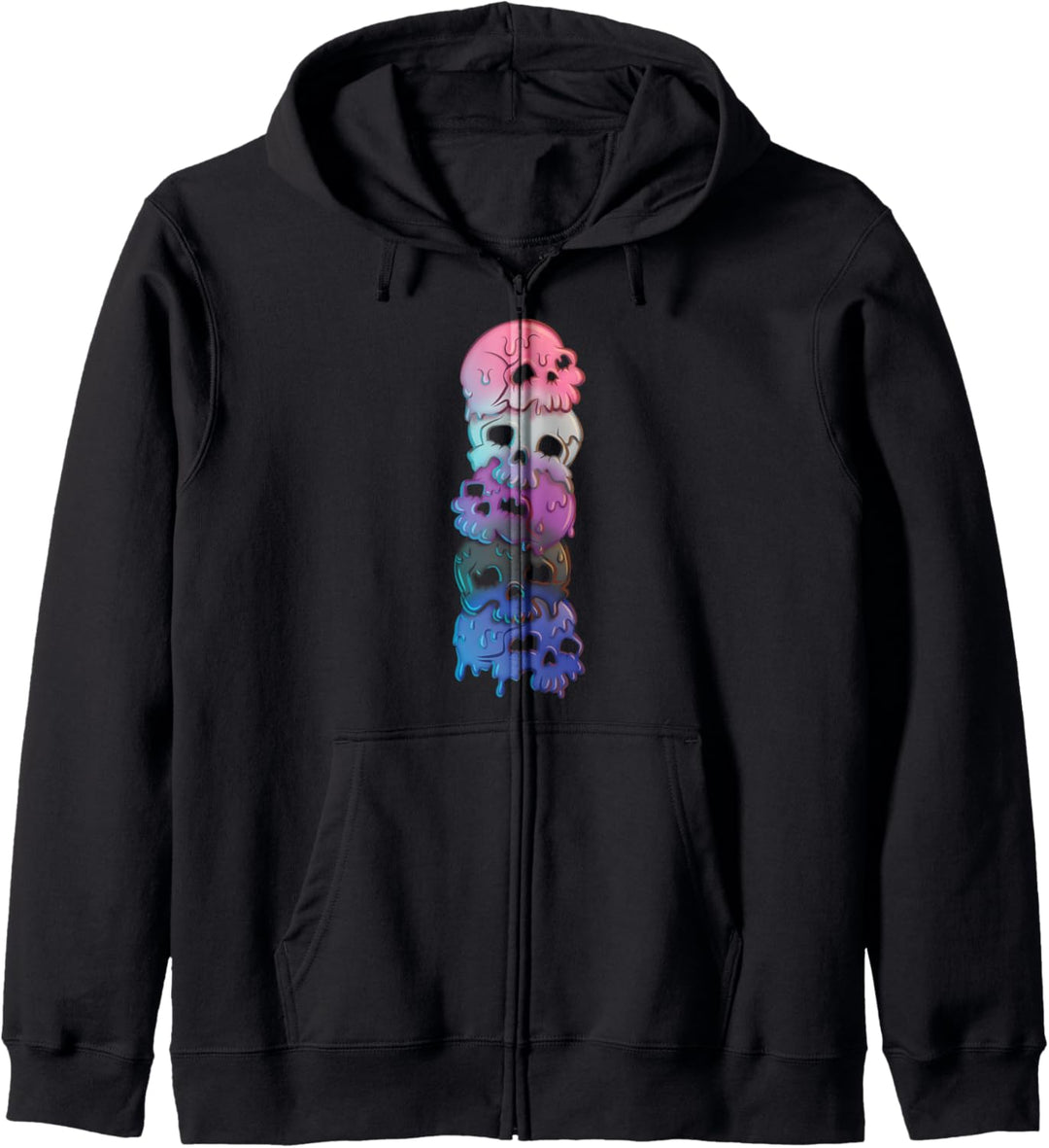 Genderfluid Pride Flagge Goth Skulls Kapuzenjacke