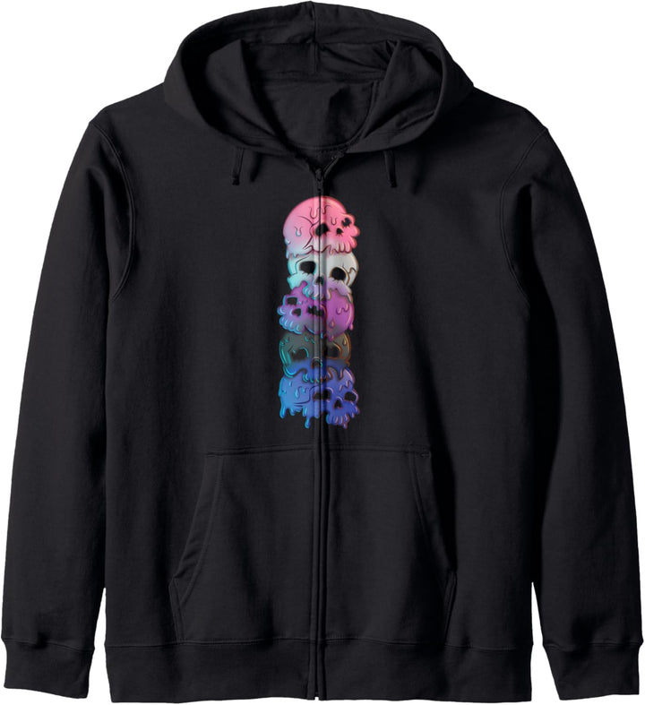 Genderfluid Pride Flagge Goth Skulls Kapuzenjacke