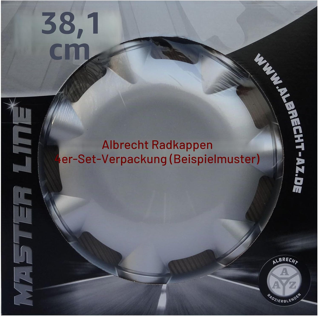Albrecht 15 Zoll Radkappen grau für Stahlfelgen - Wind Radzierblenden aus hochwertigem Kunststoff -