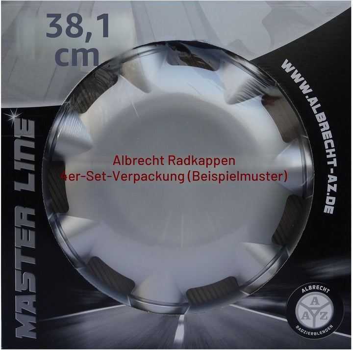 Albrecht 15 Zoll Radkappen grau für Stahlfelgen - Wind Radzierblenden aus hochwertigem Kunststoff -