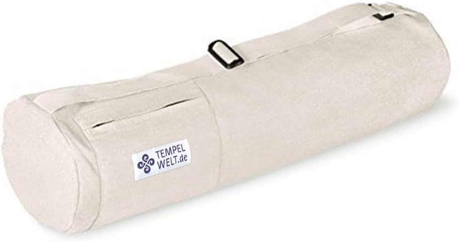 Mattentasche für Yogamatte Fitnessmatte 67x17 cm, Tasche aus Baumwolle Leinen natur Tragegriff Natur