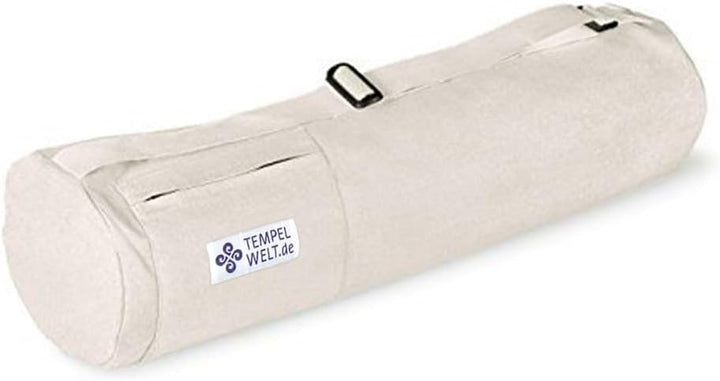 Mattentasche für Yogamatte Fitnessmatte 67x17 cm, Tasche aus Baumwolle Leinen natur Tragegriff Natur
