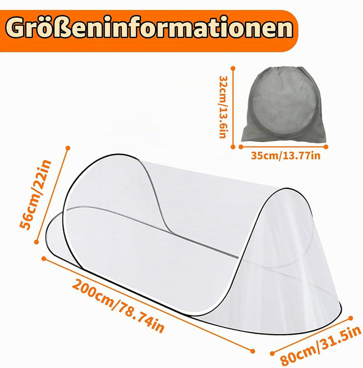 200 x 80 x 56cm Pop Up Moskitonetz Bett, Faltbares Mückennetz, Einfache &amp; Schnelle Installation Trag