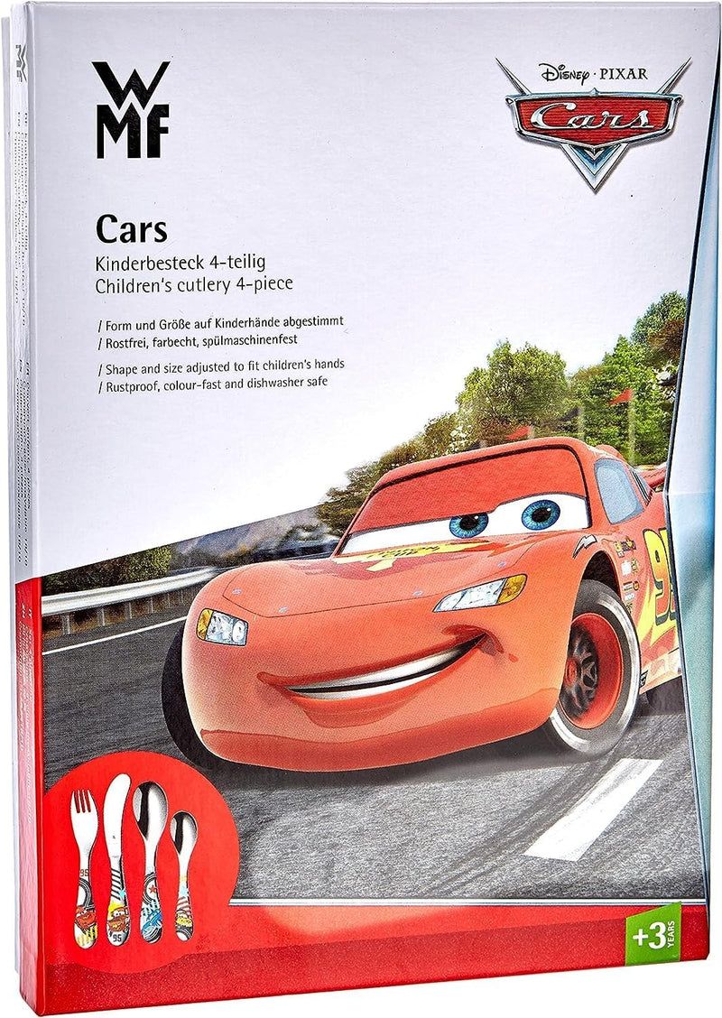 WMF Disney Cars2 Kinderbesteck Set 4-teilig, Kinderbesteck Edelstahl, Besteck Kinder ab 3 Jahre, Cro