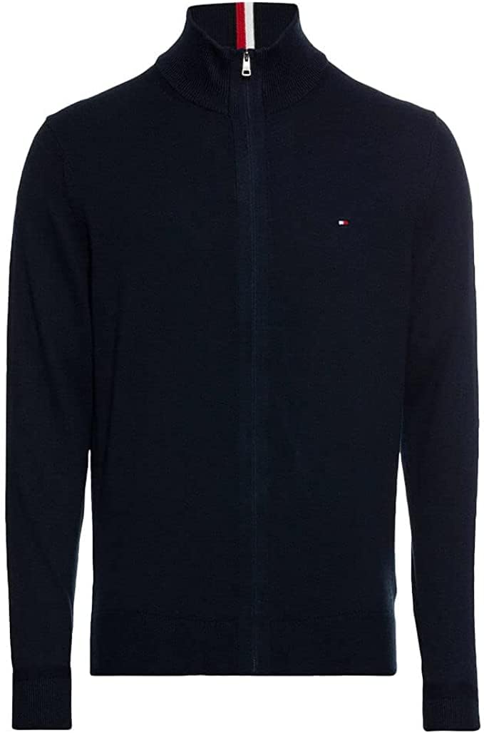 Tommy Hilfiger Herren Strickjacke Cardigan mit Reissverschluss Cashmere Zipper M Desert Sky, M Deser