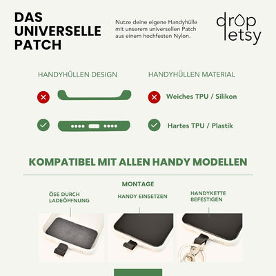 DROPLETSY Holzperlen Handykette universal, Schlüsselband, Kette, Necklace zum Umhängen - kompatibel