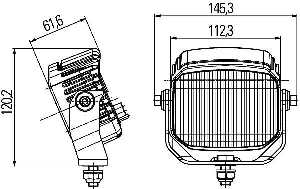 HELLA - LED-Rückfahrscheinwerfer - Power Beam 1000 - 24/12V - Anbau - stehend - Stecker: DEUTSCH Ste