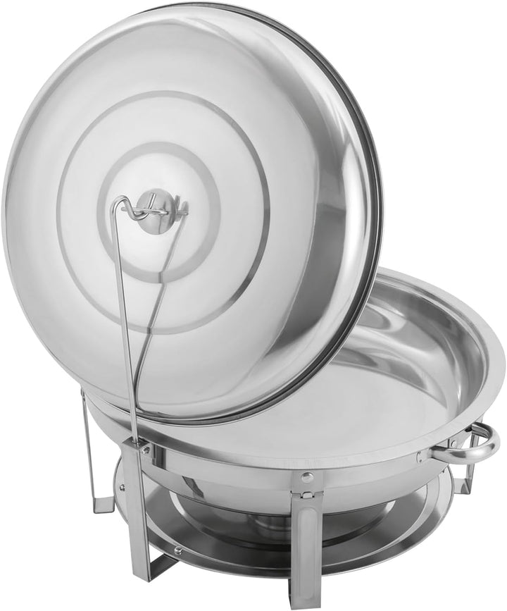 Runder Chafing Dish 9 Liter, Edelstahl Speisenwärmer mit Deckel Wärmebehälter Lebensmittel Warmer fü