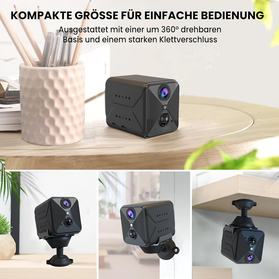 javiscam Mini Kamera, Full HD Überwachungskamera, Kamera Überwachung Innen, Mini Kamera Live Übertra