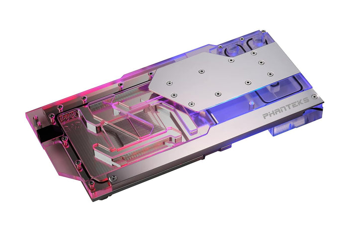 Phanteks RTX 4080/90 Wasserblock inkl. Backplate für Asus, D-RGB - chrom