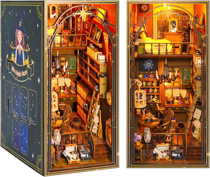 Cuteefun DIY Miniatur Puppen Haus, Book Nook DIY, Buch Ecke Bücherregal Einsatz, Dekoration Machen S