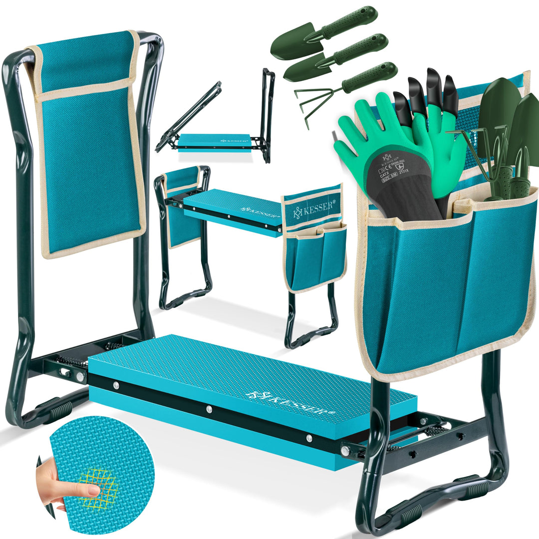 KESSER® 2 in 1 XXL Kniebank für Gartenarbeit Gepolstert Sitzunterlage Eva-Schaumkissen Gartenhocker